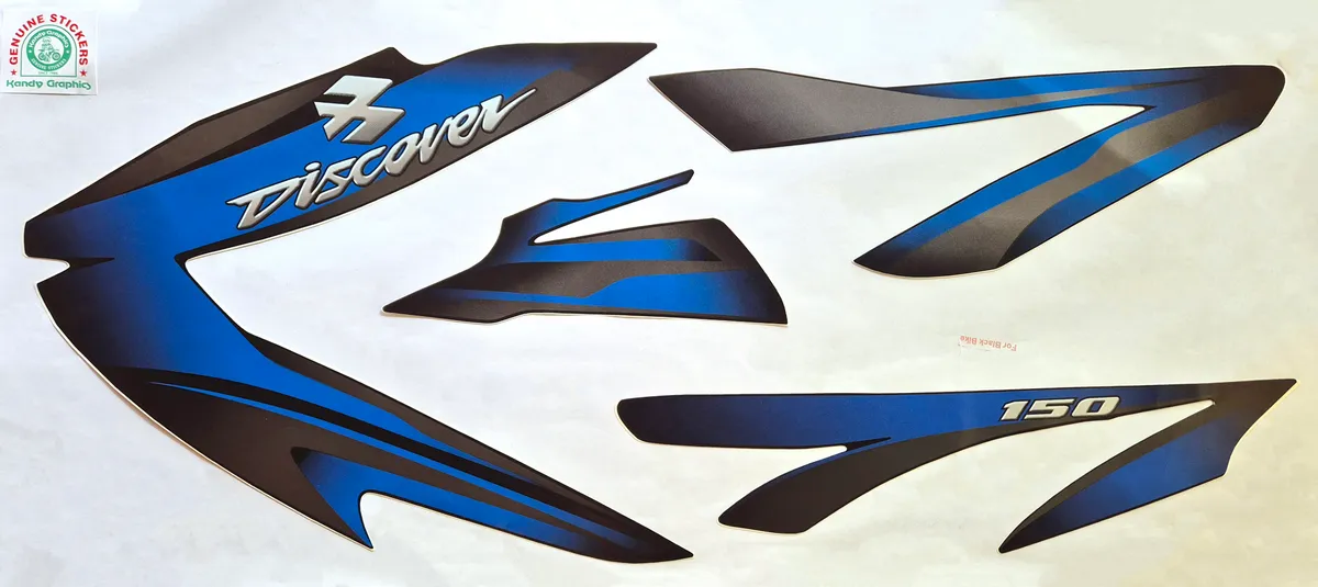 Bajaj Discover 150 New Black Bike - Blue Sticker — DISCOVER sticker, Sri Lanka